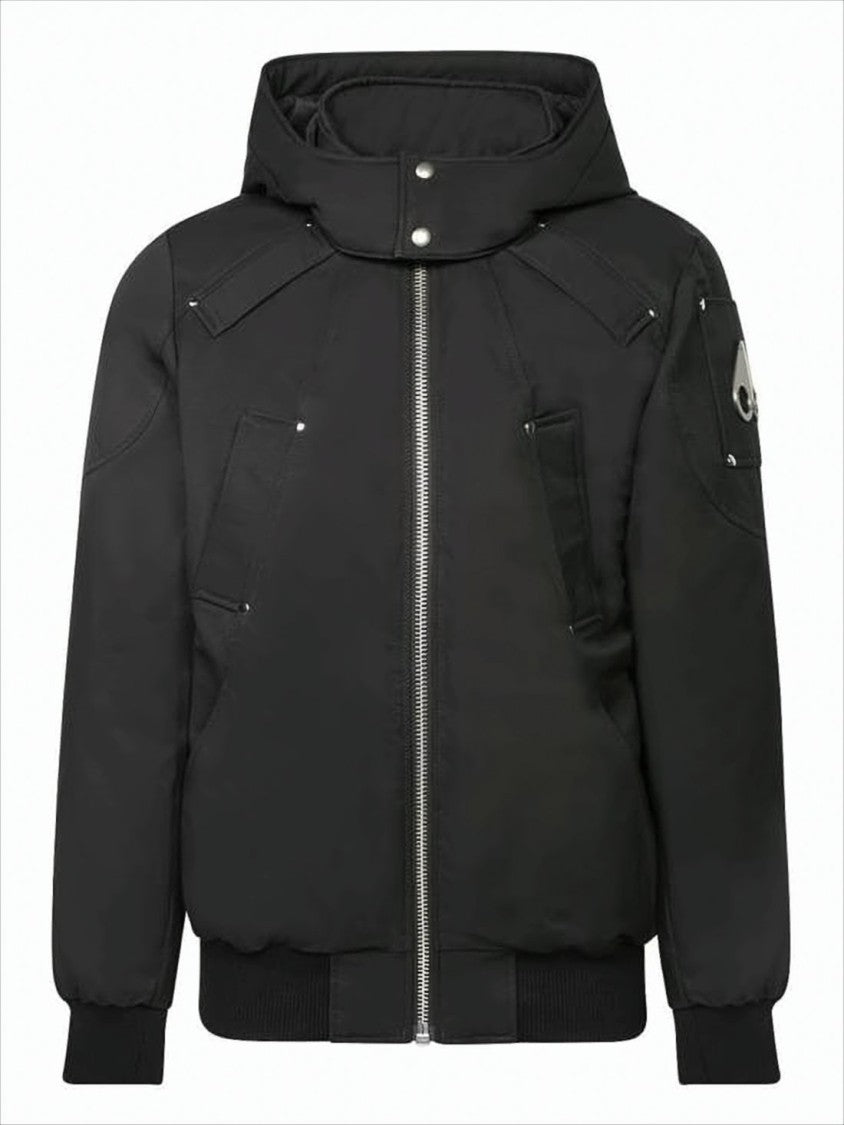 Moose Knuckles Black Padded Jacket With High Collar