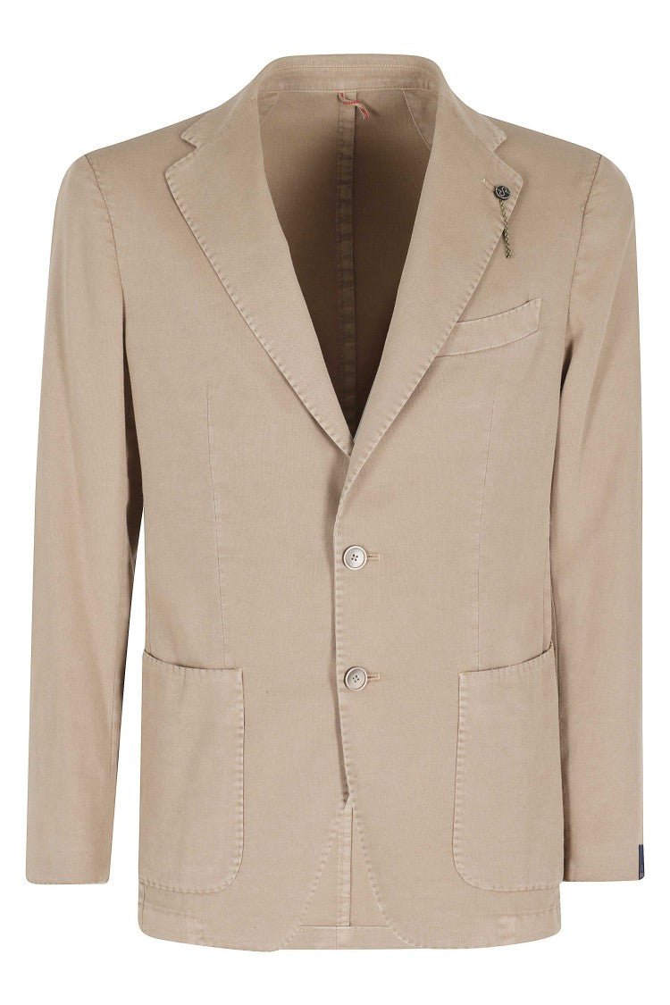 Santaniello Biscuit Oxford Single-Breasted Cotton Jacket