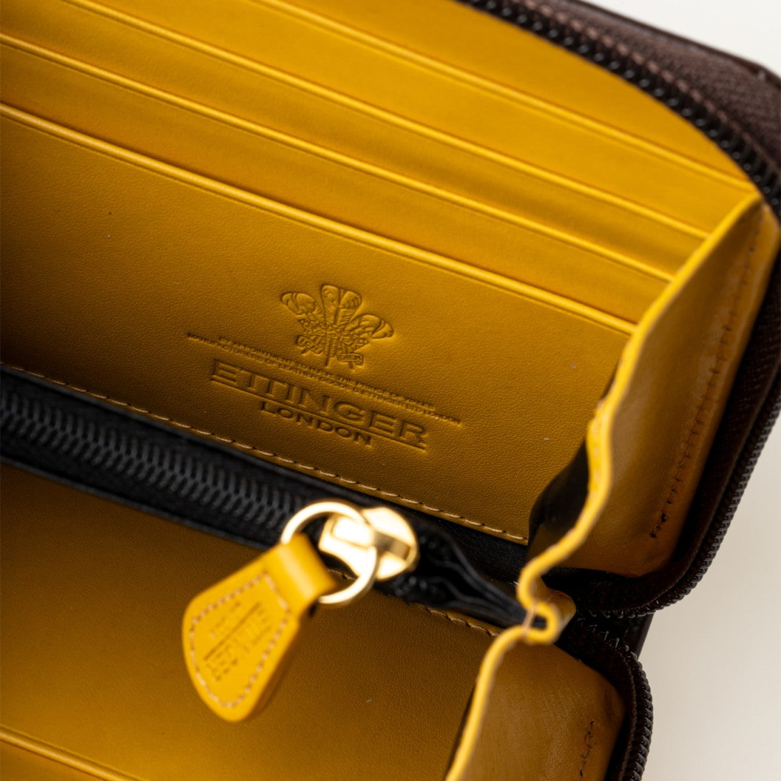 Ettinger Rectangular Leather Wallet With Zip-Around Closure