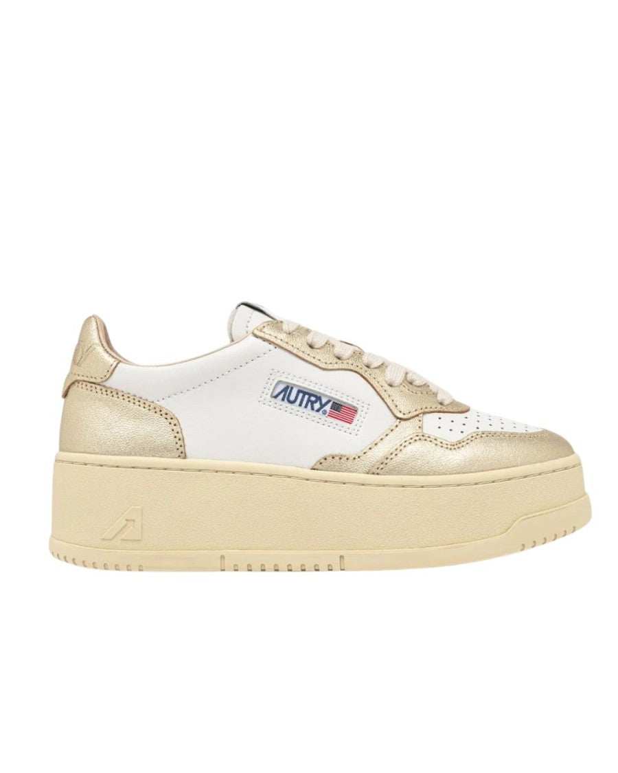 Autry Medalist Platform Sneakers With Padded Collar And Leather Insole