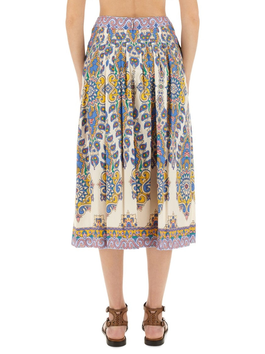 Etro Paisley Print Midi Skirt