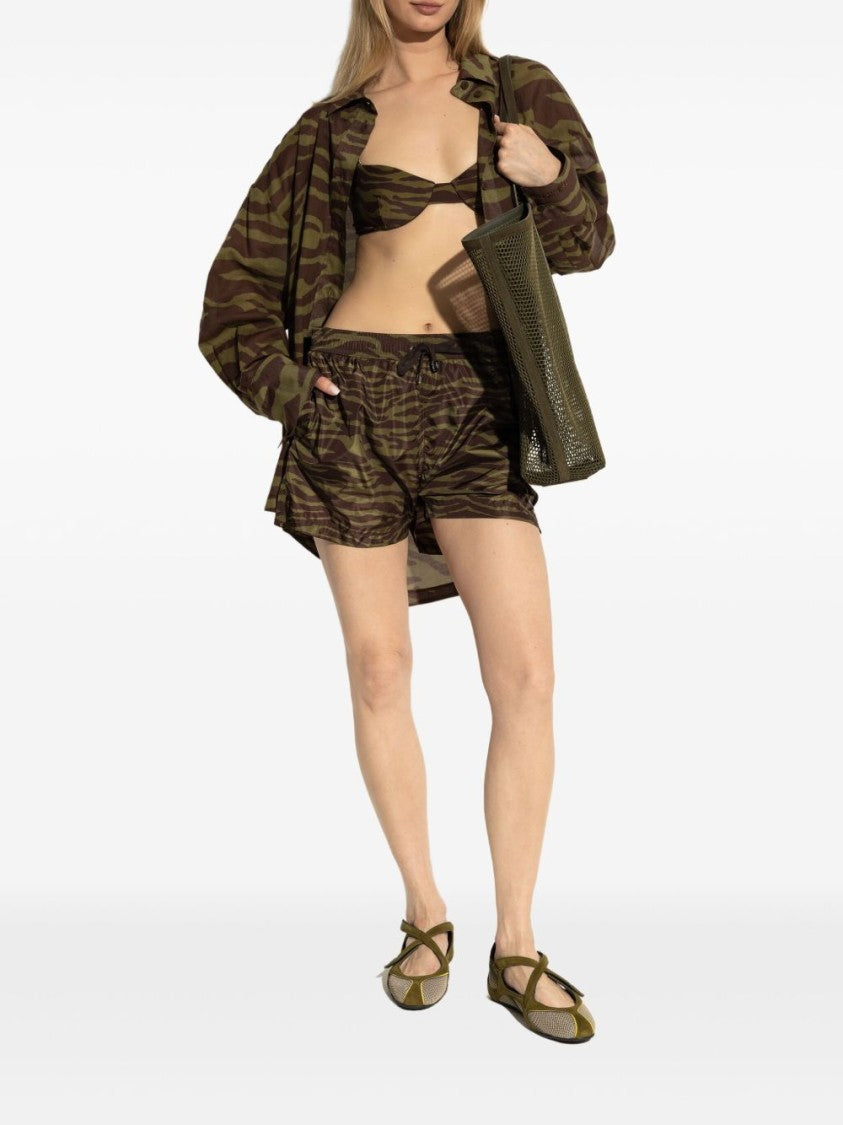 The Attico Olive Green Ballerina Flats