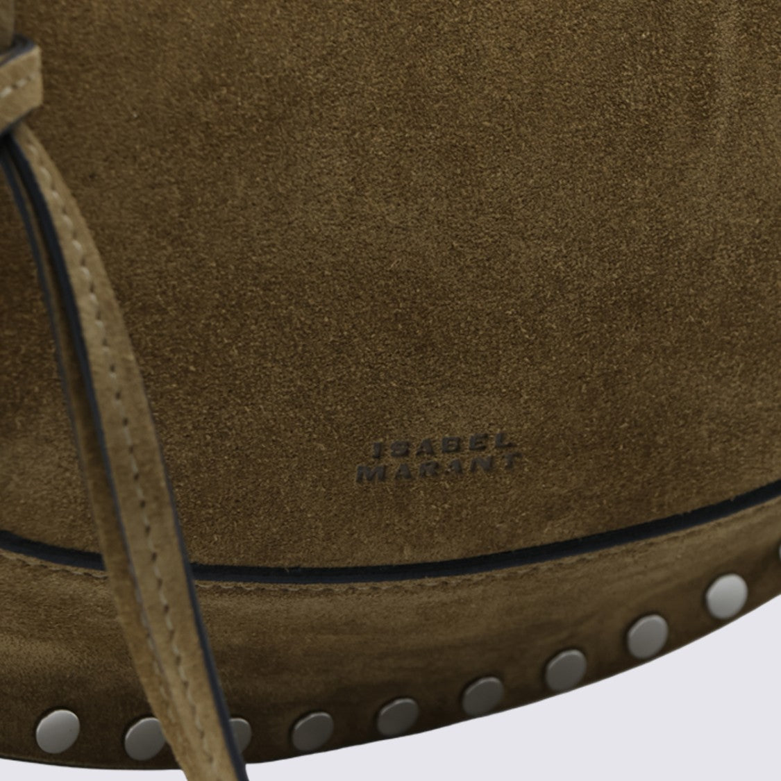 Isabel Marant Crescent-Shaped Suede Shoulder Bag With Studded Edges