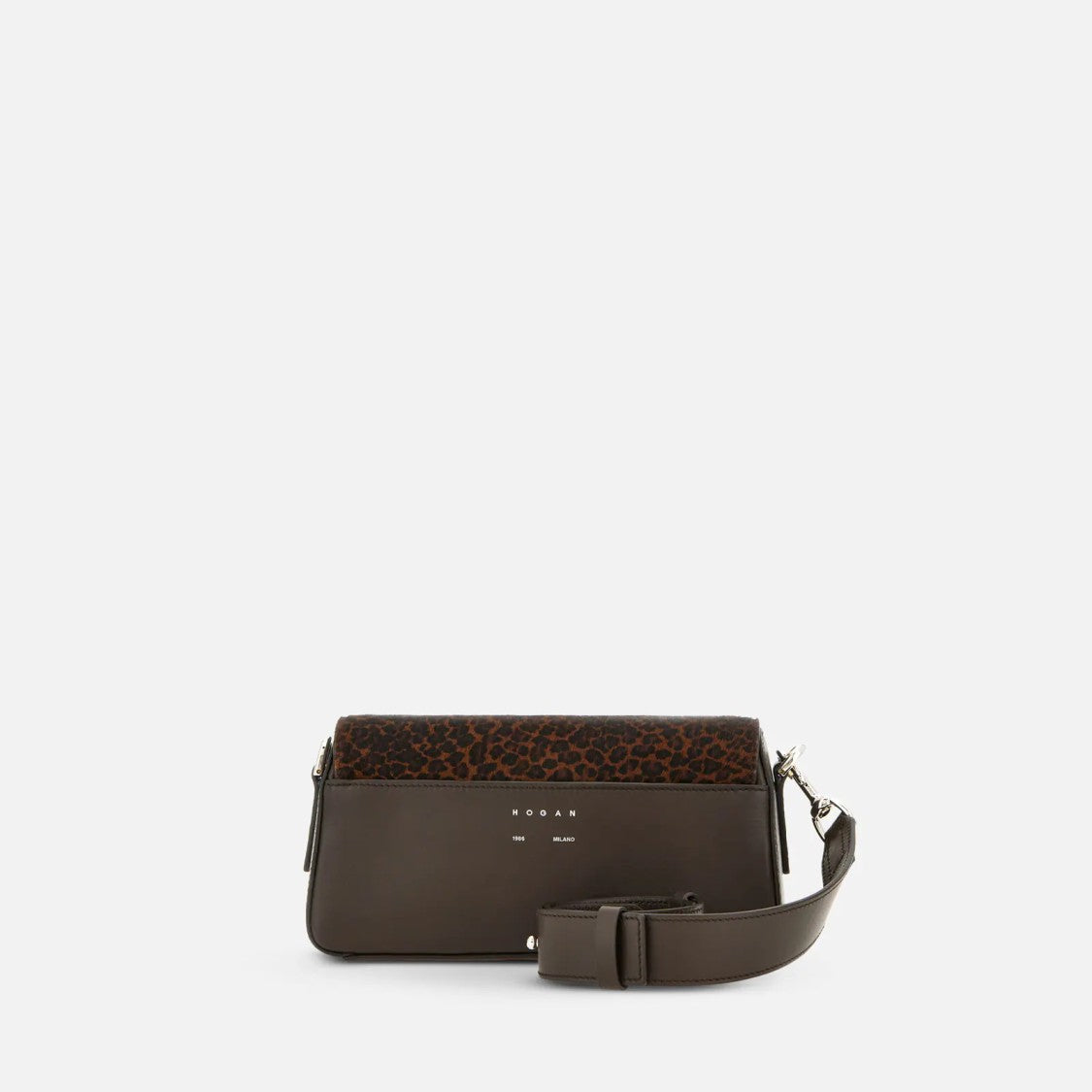 Hogan Leopard Print Flap Rectangular Shoulder Bag