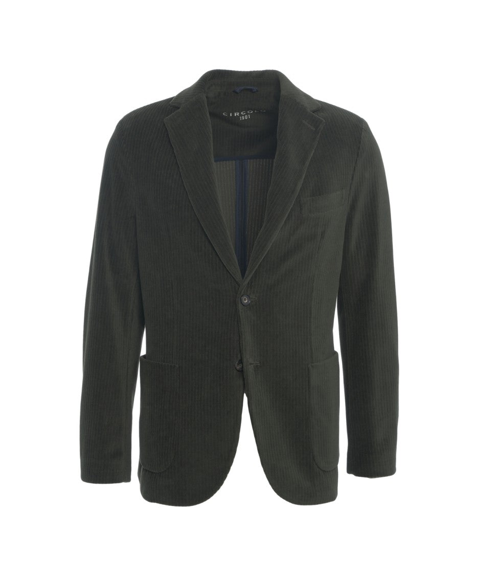 Circolo 1901 Single-Breasted Corduroy Blazer With Tailored Fit