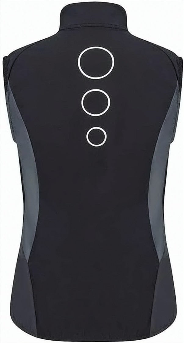 Montura Fitted Black Vest With High Collar And Zipper Closure