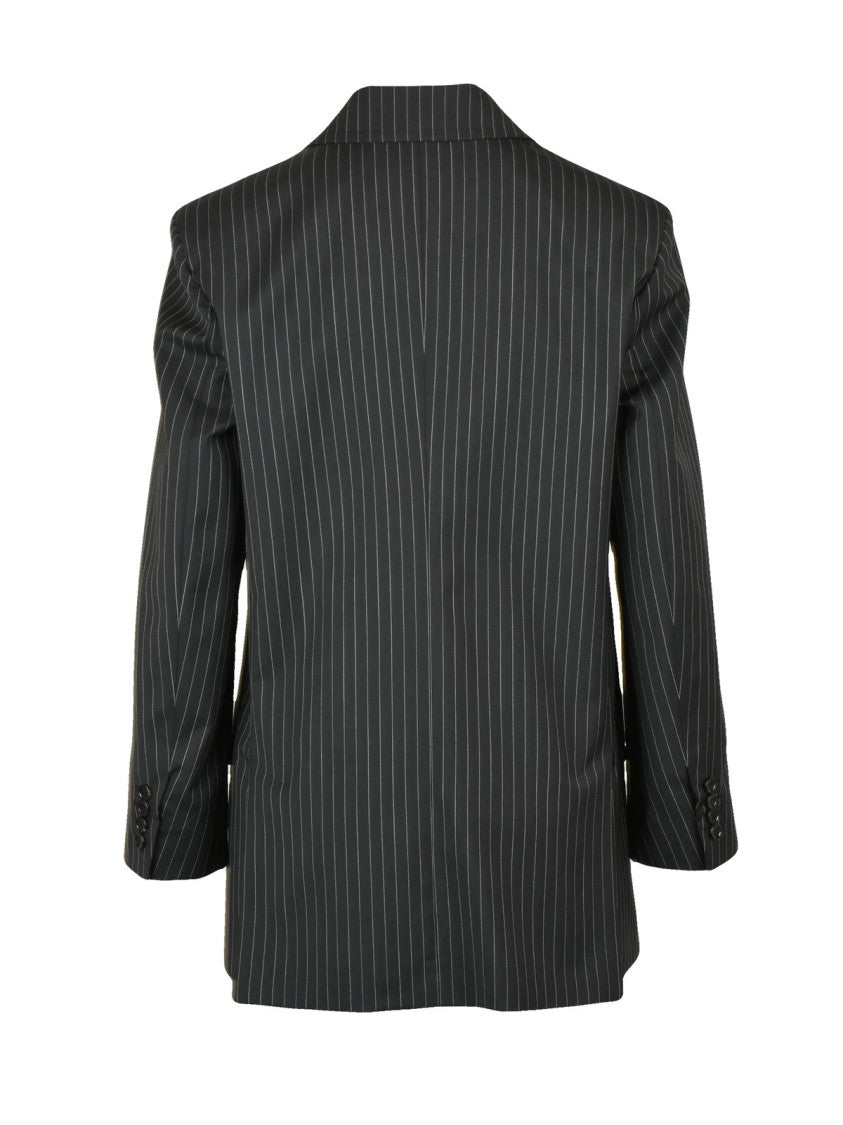 Max Mara Black Virgin Wool Double-Breasted Blazer