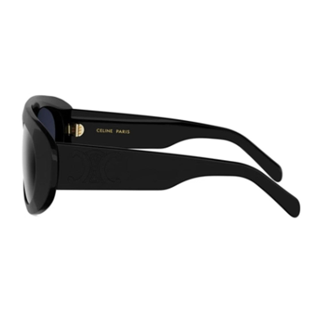 Celine Black Triomphe Stamp Acetate Mask Sunglasses