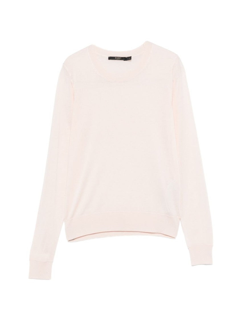 Seventy Sergio Tegon Soft Pink Sweater With Classic Crew Necklin
