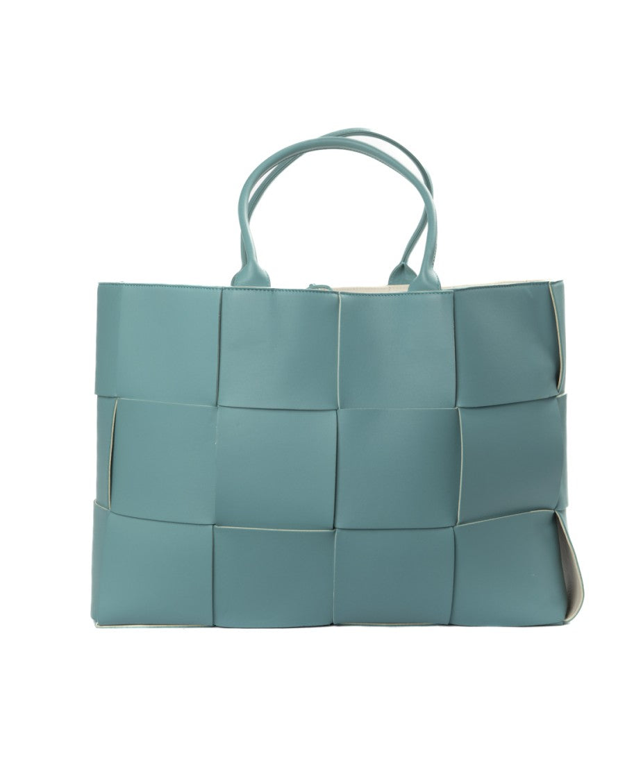 Bottega Veneta Large Intreccio Tote In Azzurra Leather
