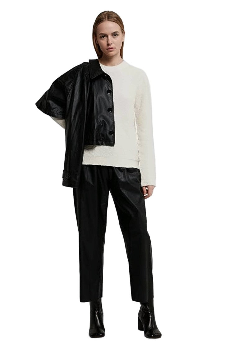 Maison Margiela Textured Knit Sweater With Classic Crew Neckline