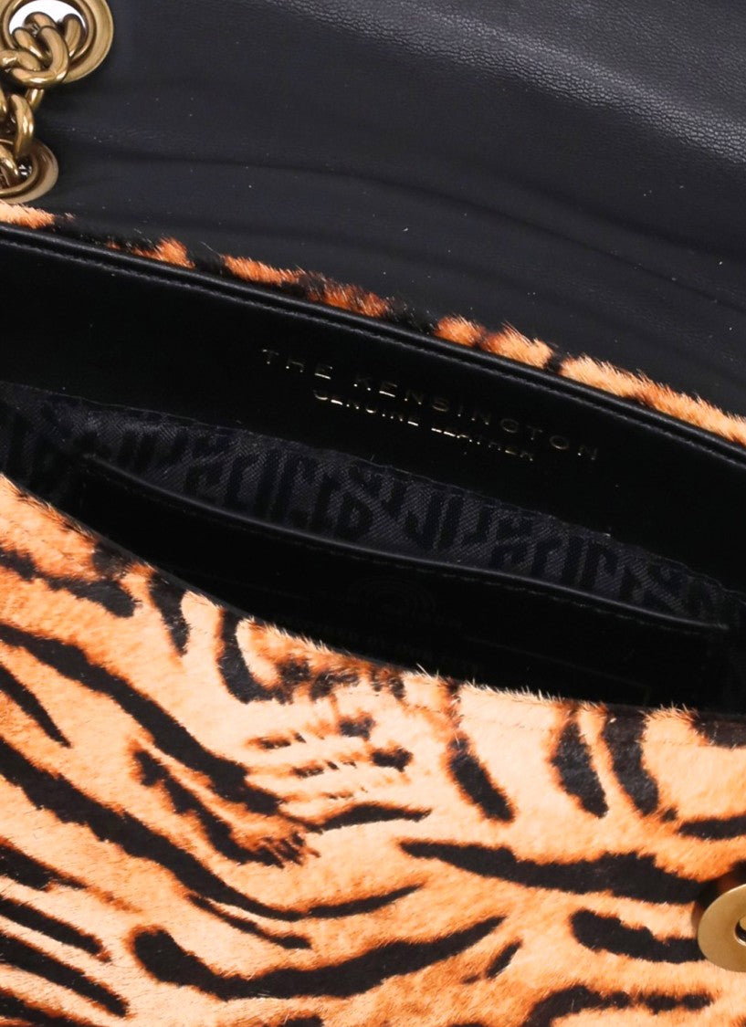Kurt Geiger Tiger Pony Skin Rhinestone Accents Mini Shoulder Bag