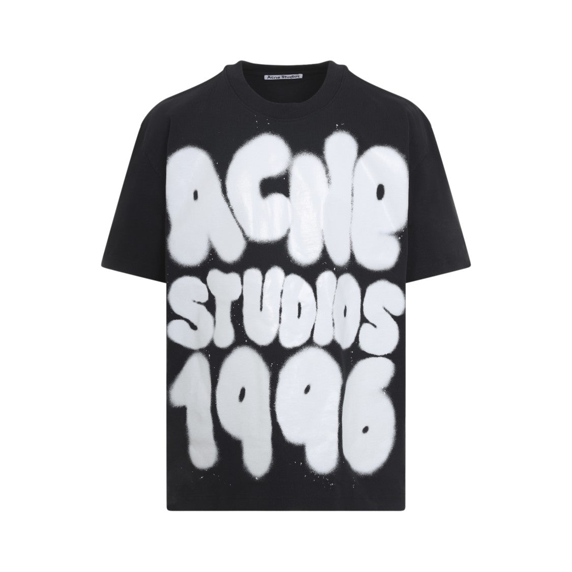 Acne Studios Printed Black Cotton T-Shirt With Graffiti-Style Detailing