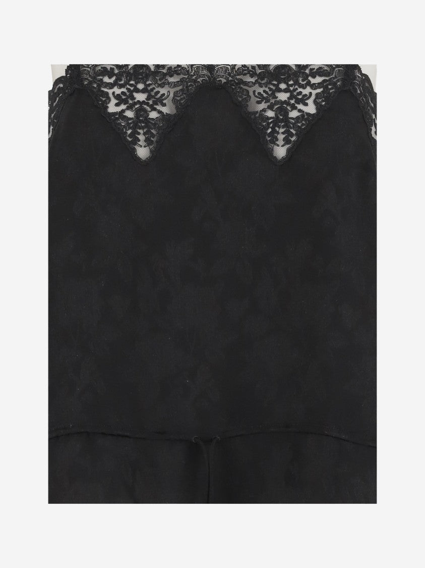 Chloé Silk Tank Top With Delicate Lace Detailing