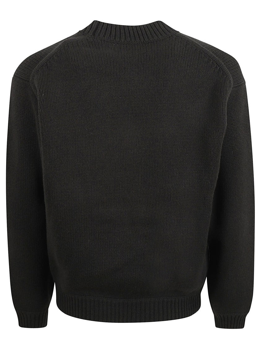 Kenzo Tiger Graphic Black Sweater With Ribbed Texture