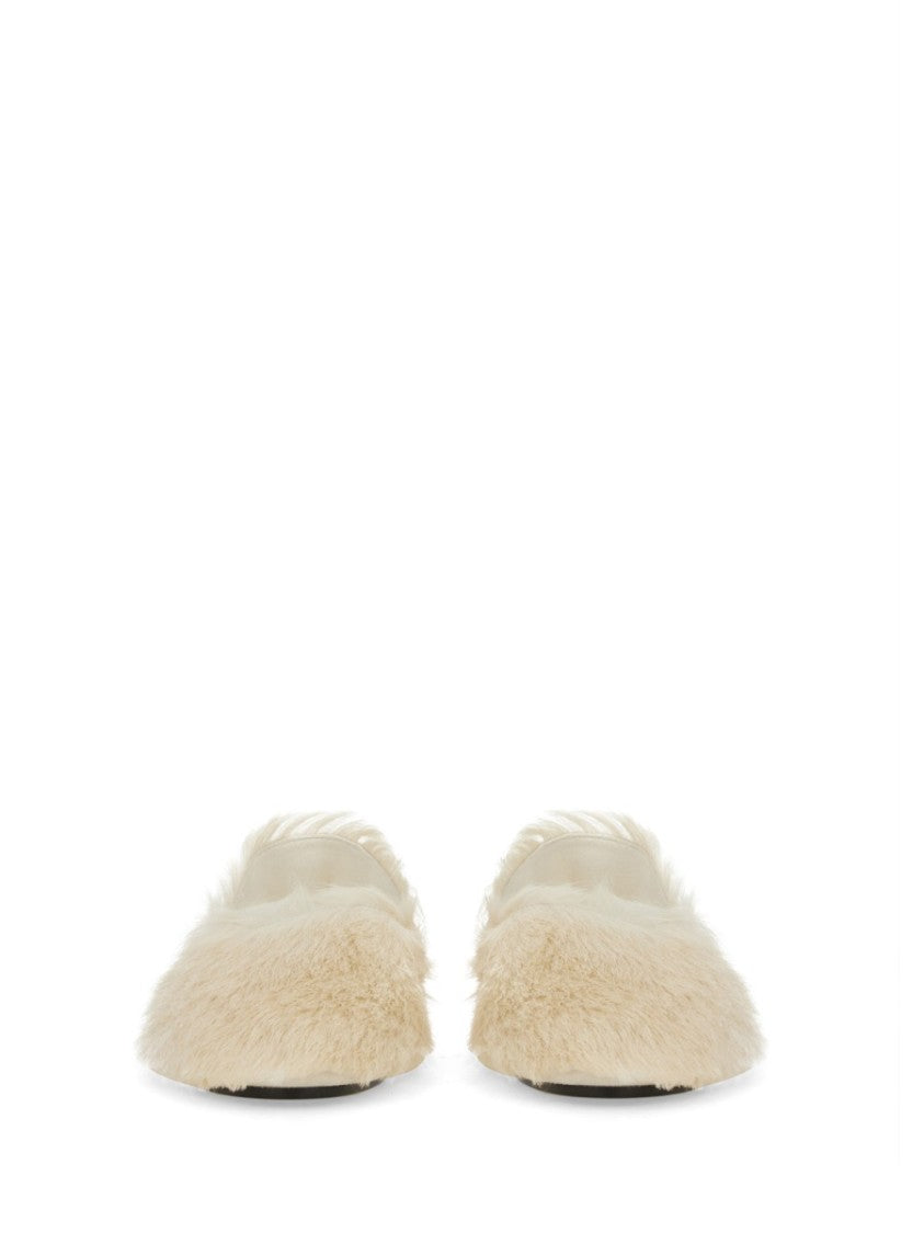 Jil Sander Pointed-Toe Low Calfskin Slipper With Textured Finish