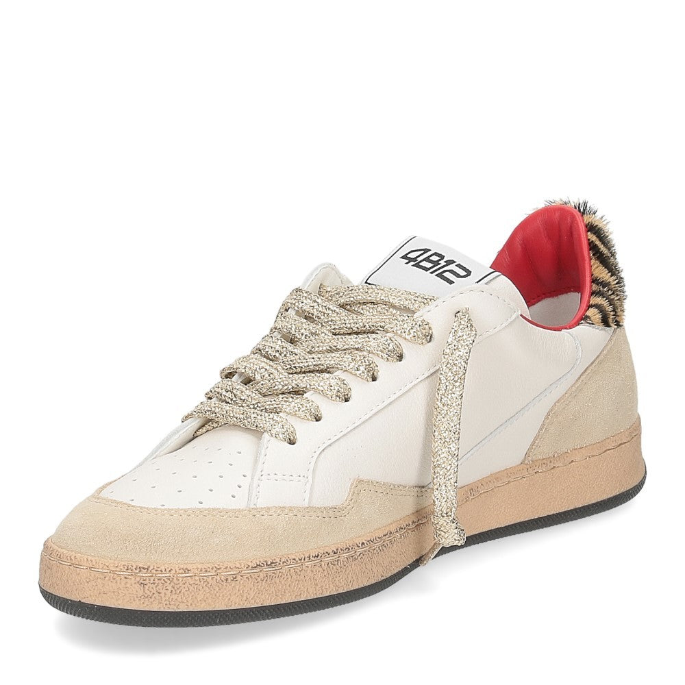 4B12 Low-Top Sneakers Zebra Print Accent