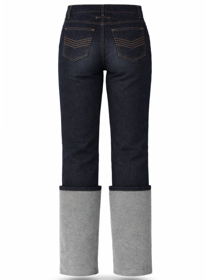 Jean Paul Gaultier Dark Denim Horizontal Cut-Out Jeans