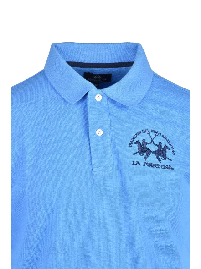 La Martina Light Blue Classic Cotton Polo Shirt