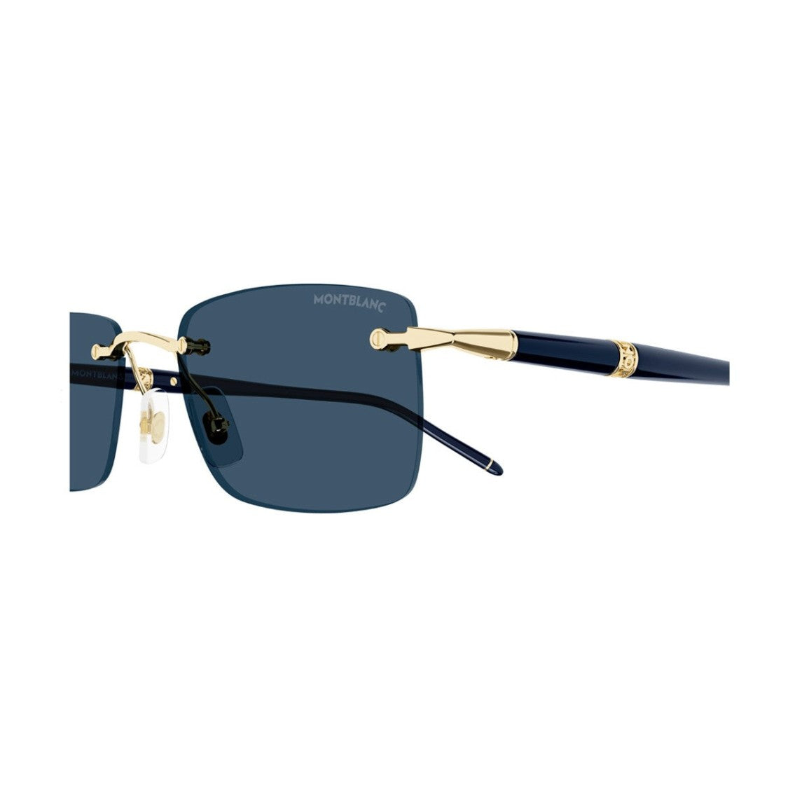 Montblanc Blue Mb0344s Meisterstuck Rectangle Sunglasses