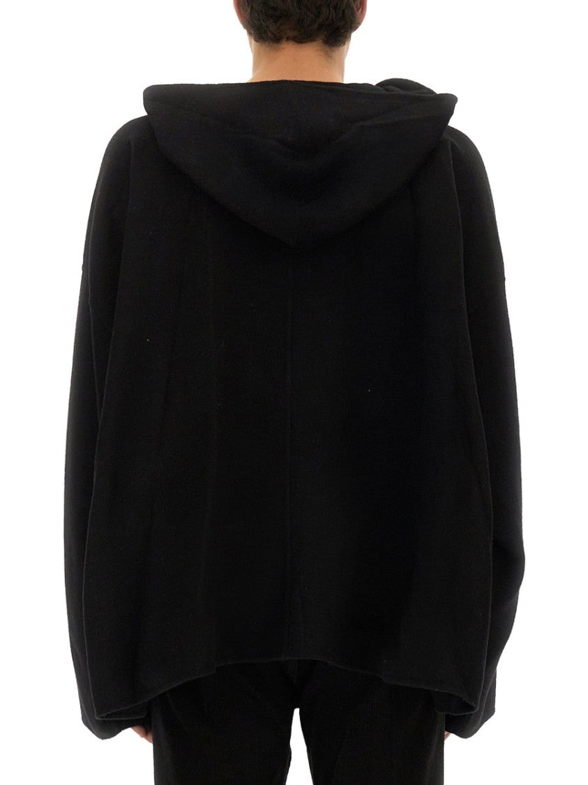 Rick Owens Hooded Caftan In Cashmere-Wool Blend