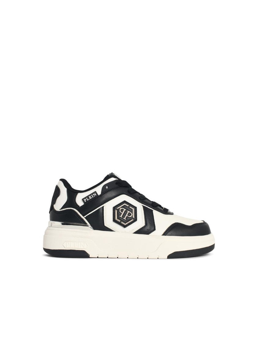 Philipp Plein 'Sk8r' Black And White Fabric Blend Sneakers