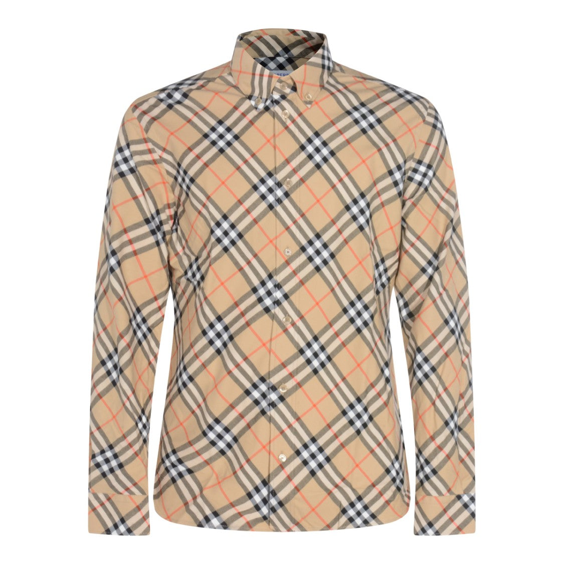 Burberry Beige Long-Sleeve Shirt With Burberry Check Pattern