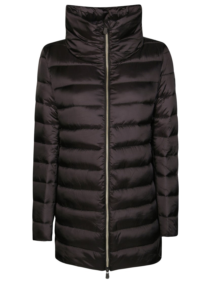 Save The Duck Long Minimalist Coat With High Collar