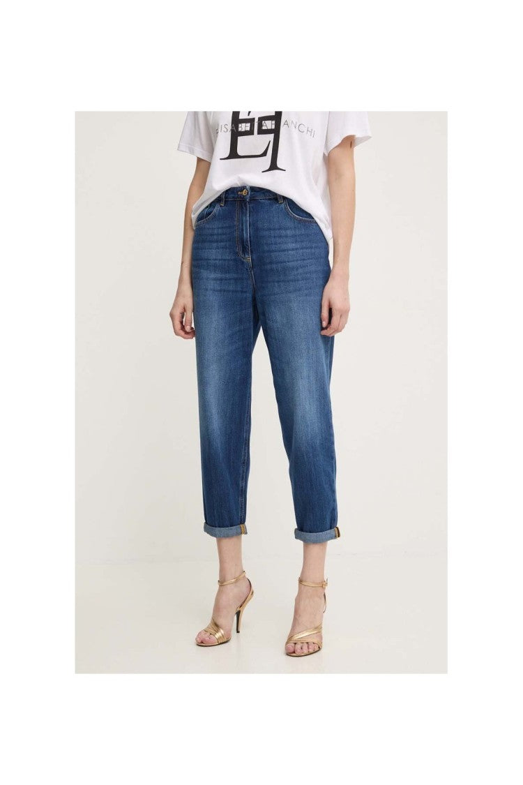 Elisabetta Franchi Blue Cotton Denim Jeans