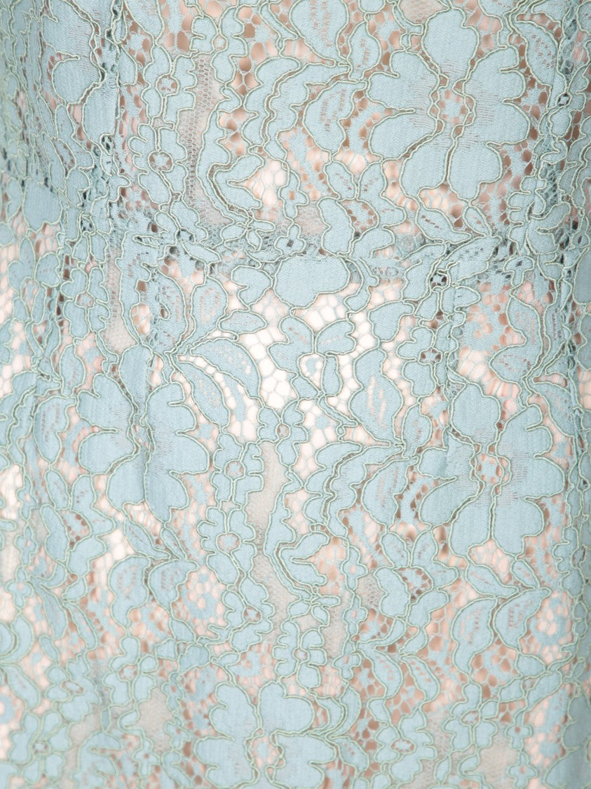 Blanca Vita Refined Lace Overlay Midi Dress