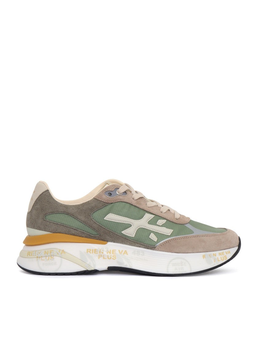 Premiata Neutrals Sneaker With Calf Leather Accents