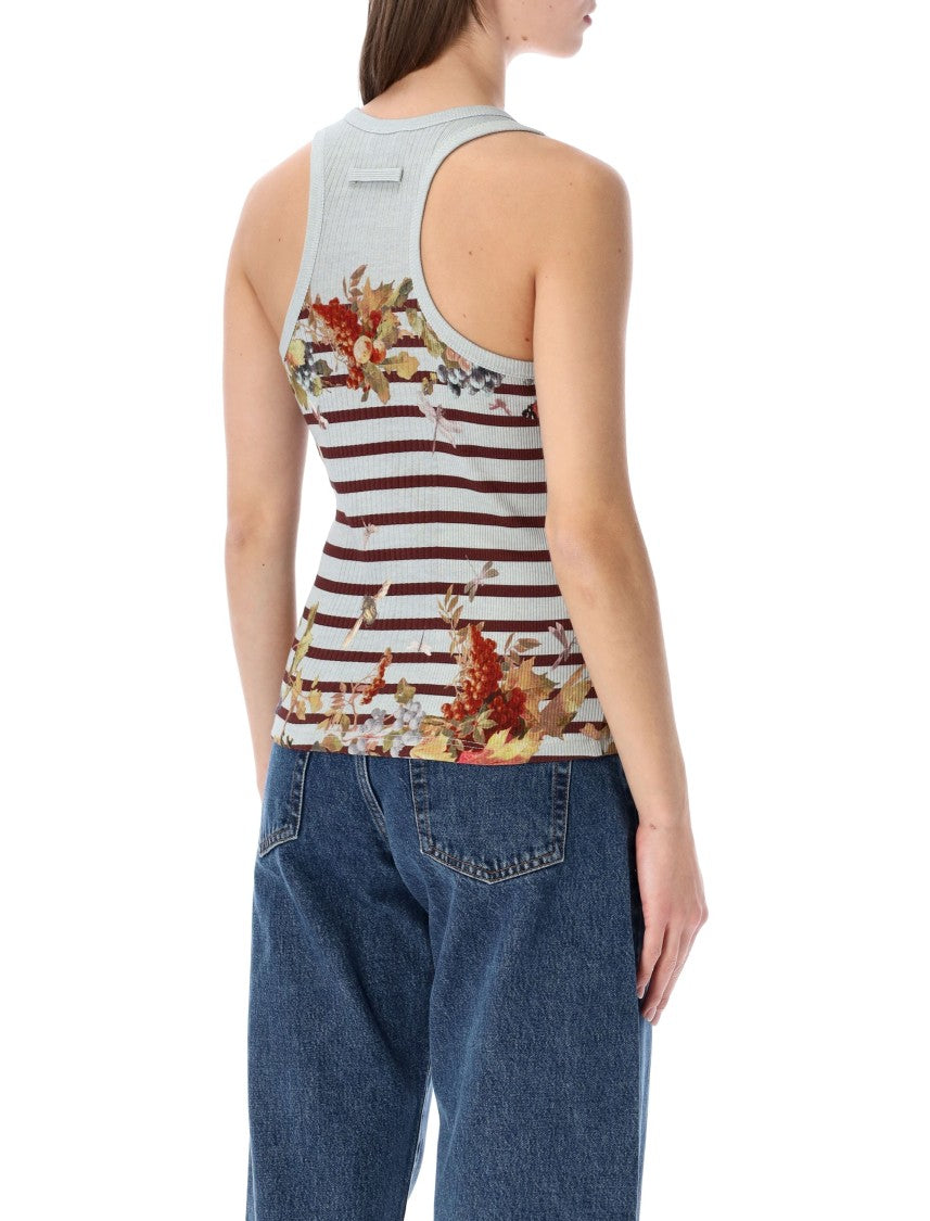 Jean Paul Gaultier Mariniere Grape Spalline Tank Top