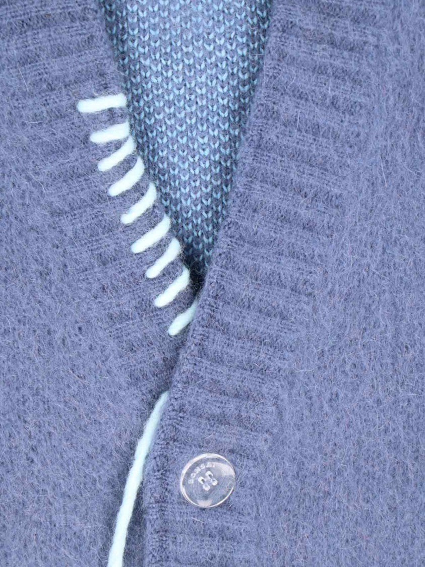 Bonsai Mohair-Blend Cardigan – Blue With Embroidery