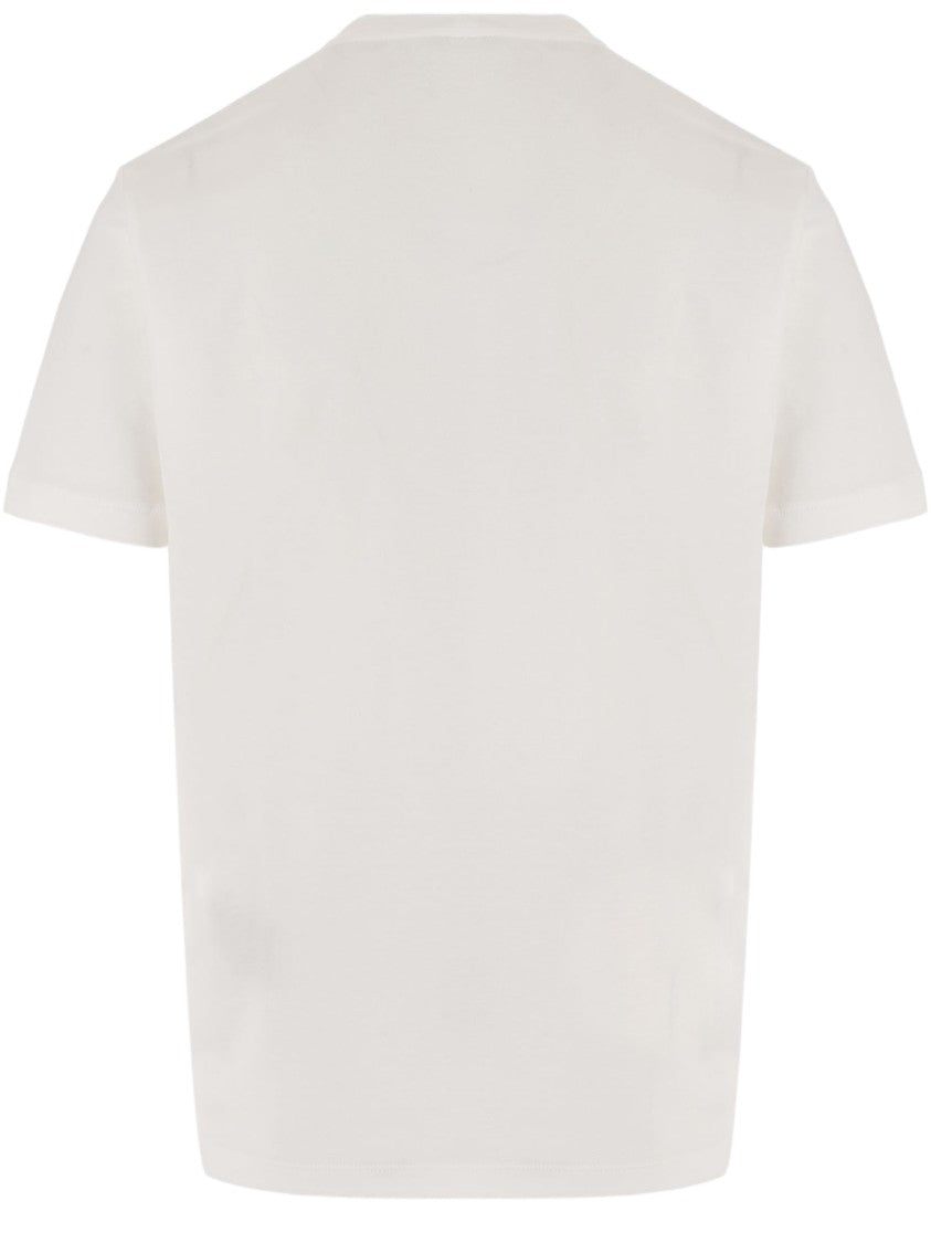 Giorgio Armani White Tone-On-Tone Logo Cotton T-Shirt