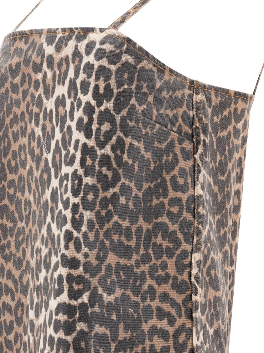 Ganni Leopard Print Mini Dress