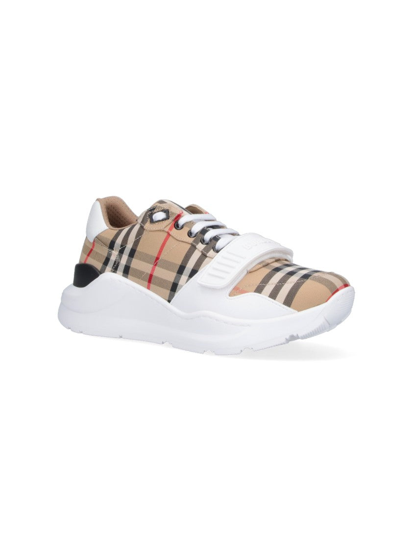 Burberry Low-Top Sneakers With Smooth Beige Upper