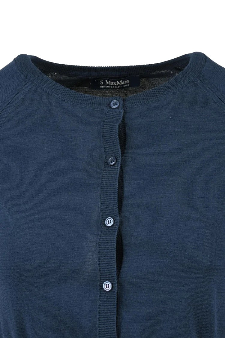 Max Mara Blue Tay Cotton Cardigan