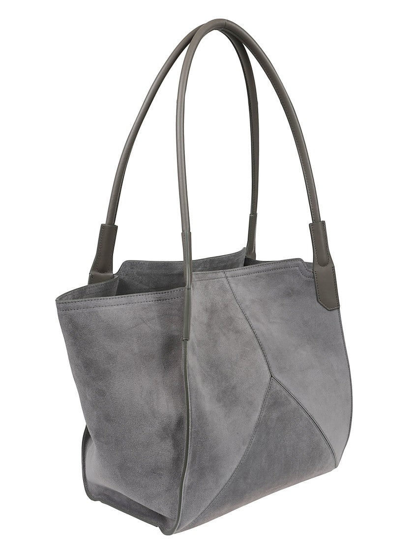 Victoria Beckham Small Victoria Grey Leather Tote Bag