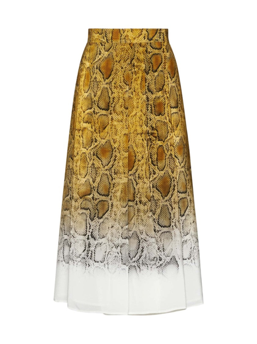 Max Mara Midi Skirt With Bold Snakeskin Pattern