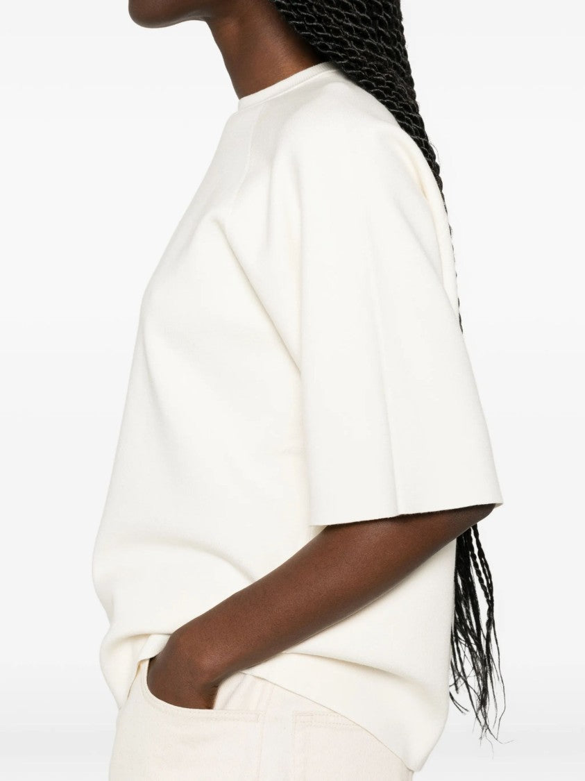 Max Mara White Raglan Sleeves Viscose T-Shirt