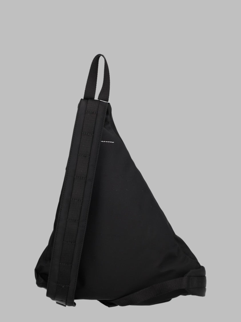 Mm6 By Maison Margiela Black Triangular Adjustable-Strap Shoulder Bag