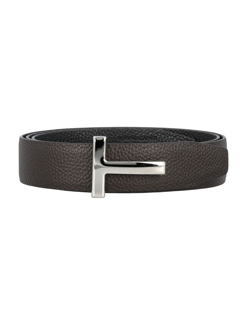 Tom Ford Soft Grain Leather Reversible T Belt 30