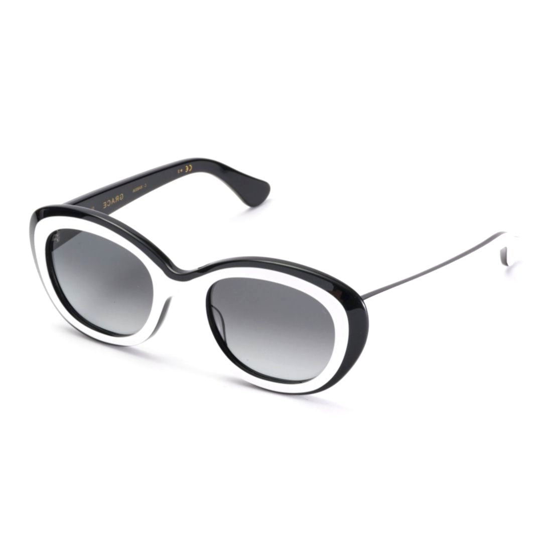 Kador Grace Oversized Oval Sunglasses With Bold Black