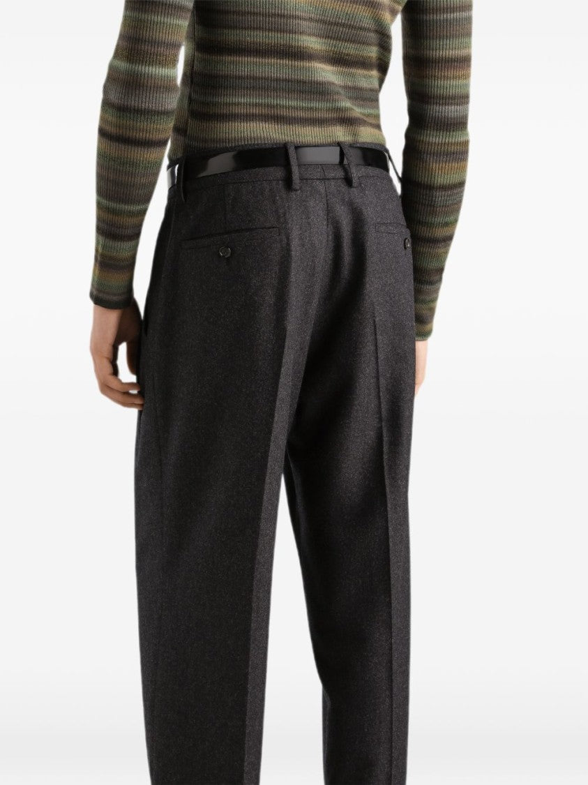 Dolce & Gabbana Tailored Textured Wool Straight-Leg Pants