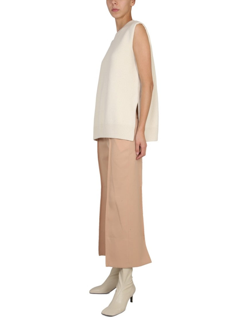 Jil Sander Cropped Wide-Leg Wool Pants