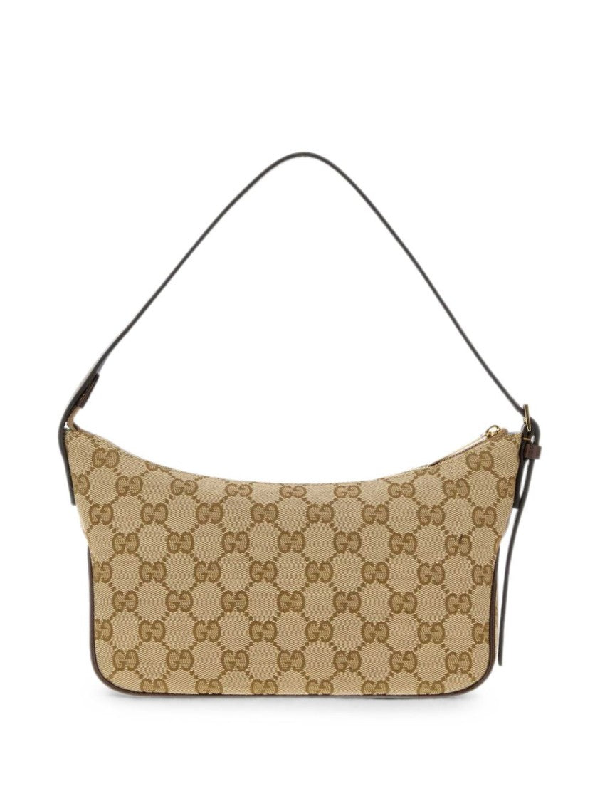 Gucci Rectangular Leather-Trimmed Monogram Shoulder Bag