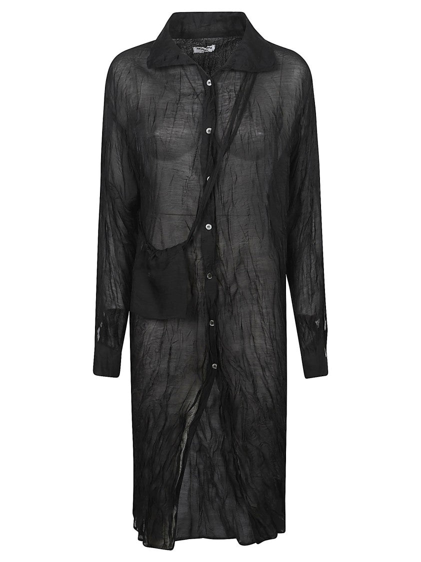 La Piscine Sheer Lightweight Dress Set With Button-Down Front