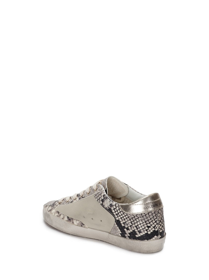 Golden Goose Super Star Leather/Python Print Leather Sneakers
