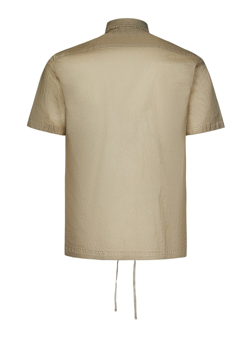 C.P. Company Button-Down Short-Sleeved Shirt With Semi-Sheer Fabric And Flap Pockets