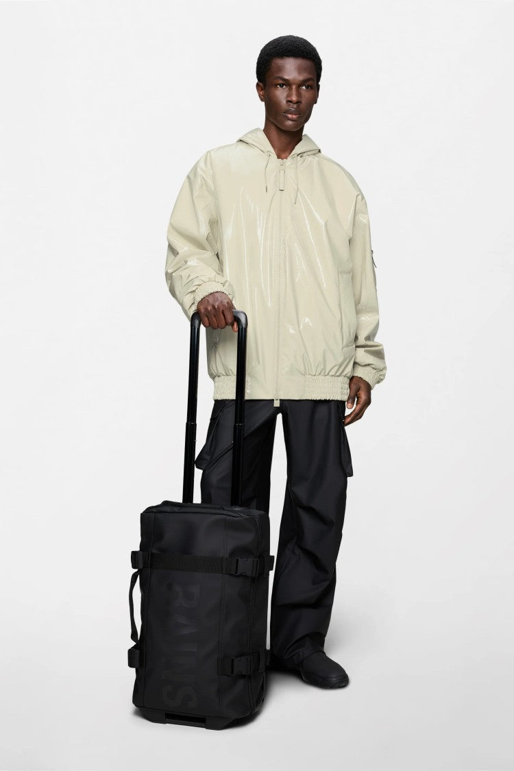 Rains Black Texel Cabin Bag Trolley Suitcase